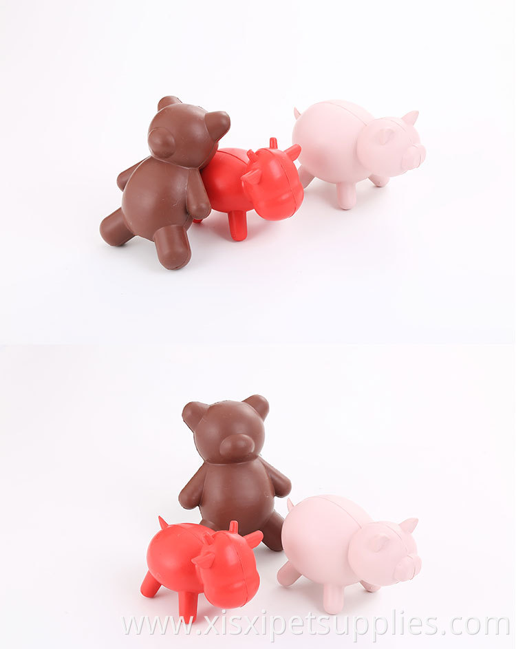 animal shape Dog Chew Toys Interactive Dog Rubber Dental Treat for pet Chewing with squeaker